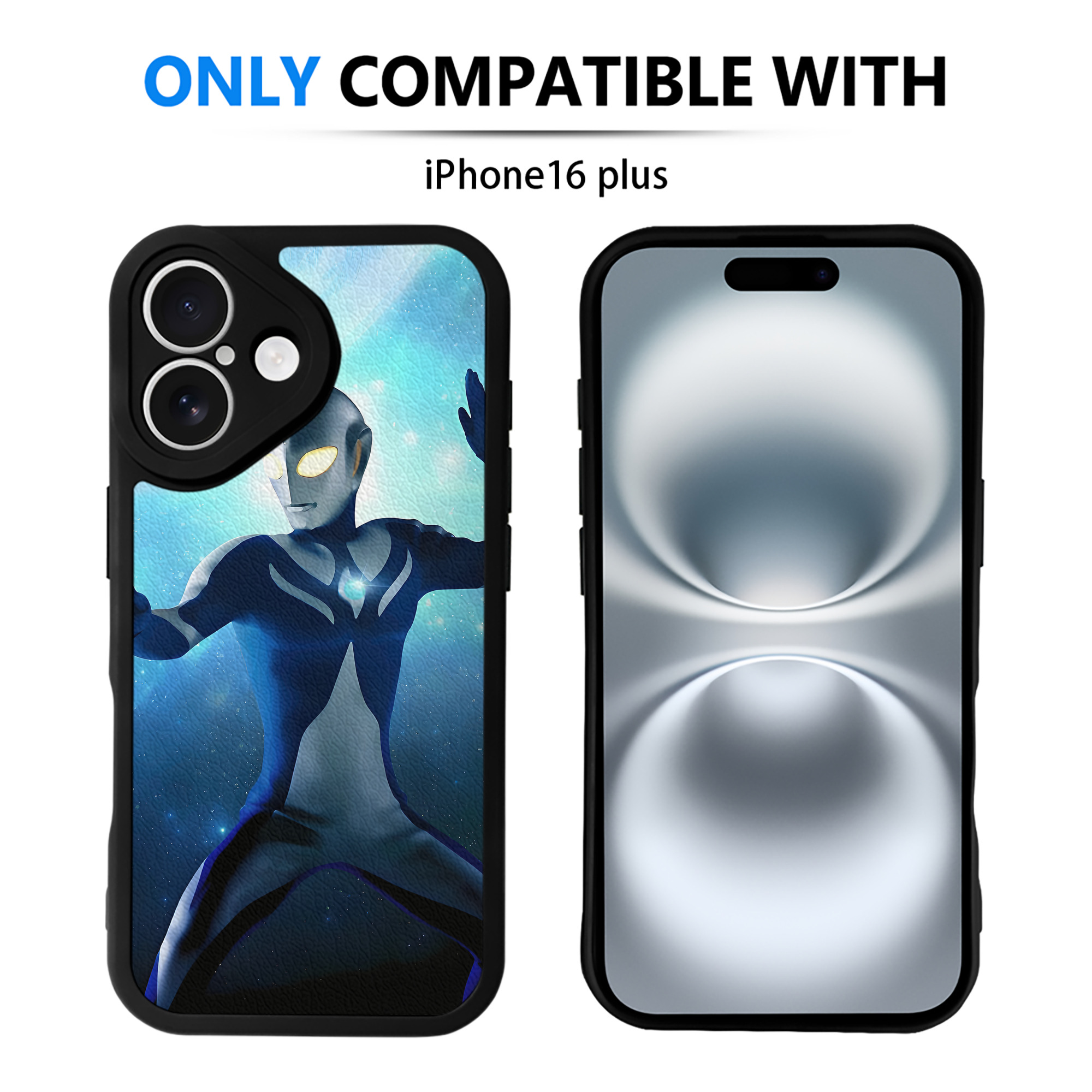 （画像用） ウルトラマン Ultraman 【iPhone 16シリーズ対応】シリコンスマホケース（レザー調） 材質：シリコン